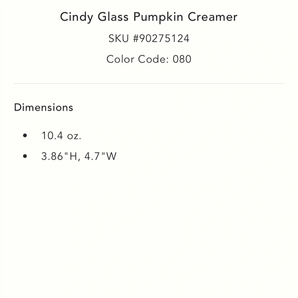LAST ONE🔥Cindy glass pumpkin creamer by Anthropologie